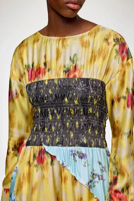 Dress in Multi Printed Silk Dress in Multi Printed Silk