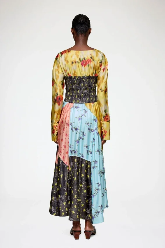Dress in Multi Printed Silk Dress in Multi Printed Silk