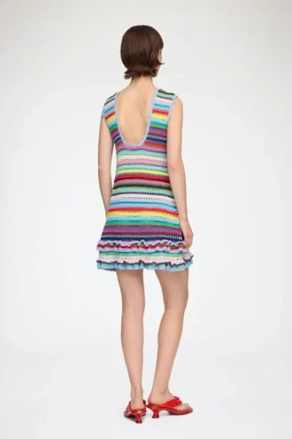 Dress in Striped Crochet