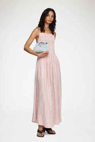 Dress in Striped Linen