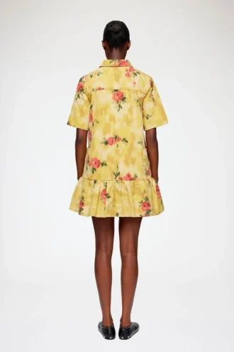 Dress in Yellow Printed Denim
