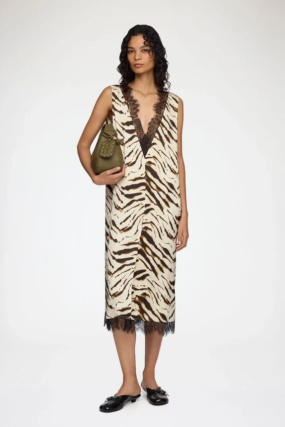 Dress in Zebra Satin Dress in Zebra Satin
