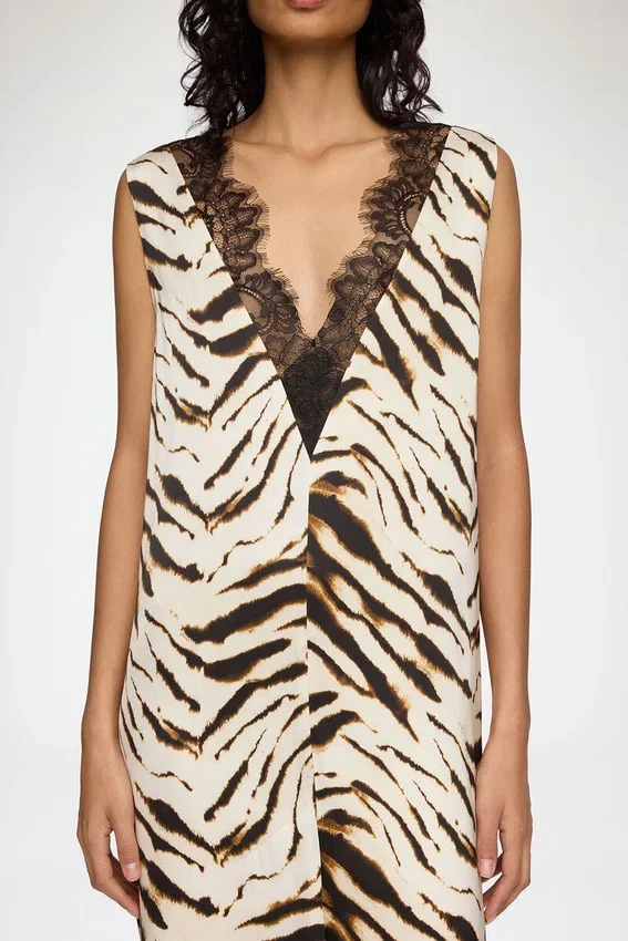 Dress in Zebra Satin Dress in Zebra Satin