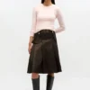 Duchesse Nylon Pleated Skirt