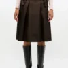 Duchesse Nylon Pleated Skirt