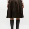 Duchesse Nylon Pleated Skirt