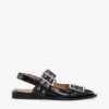 Feminine Buckle Ballerinas in Black