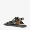 Feminine Buckle Ballerinas in Black Croco Patent