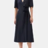 Feminine Buckle Ballerinas in Black Croco Patent