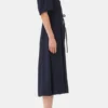 Feminine Buckle Ballerinas in Black Croco Patent