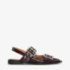 Feminine Buckle Ballerinas in Burgundy