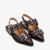 Feminine Buckle Ballerinas in Burgundy