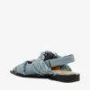 Feminine Buckle Ballerinas in Denim with Charms