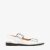 Feminine Buckle Ballerinas in Ivory