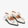 Feminine Buckle Ballerinas in Ivory