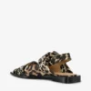 Feminine Buckle Ballerinas in Leopard Satin