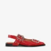 Feminine Buckle Ballerinas in Red