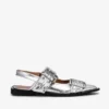 Feminine Buckle Ballerinas in Silver Feminine Buckle Ballerinas in Silver