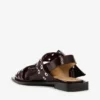 Feminine Buckle Ballerinas in Snake Burgundy