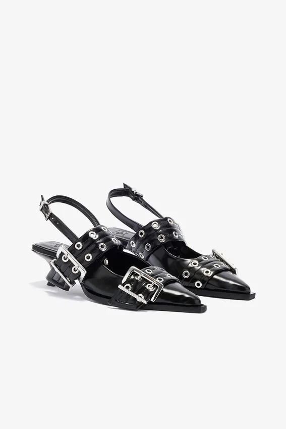 Feminine Buckle Heels in Black Feminine Buckle Heels in Black