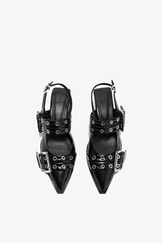 Feminine Buckle Heels in Black Feminine Buckle Heels in Black