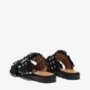Feminine Buckle Two-Strap Sandals in Black