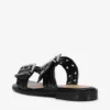 Feminine Buckle Two-Strap Sandals in Black Feminine Buckle Two-Strap Sandals in Black