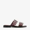 Feminine Buckle Two-Strap Sandals in Burgundy