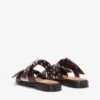 Feminine Buckle Two-Strap Sandals in Burgundy