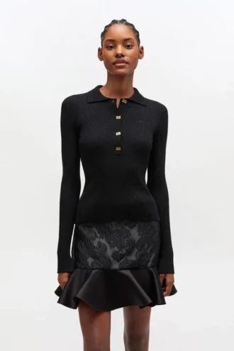 Fine Sequin Knitted Polo