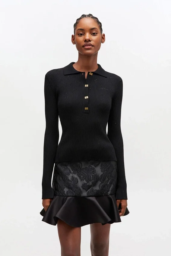 Fine Sequin Knitted Polo Fine Sequin Knitted Polo
