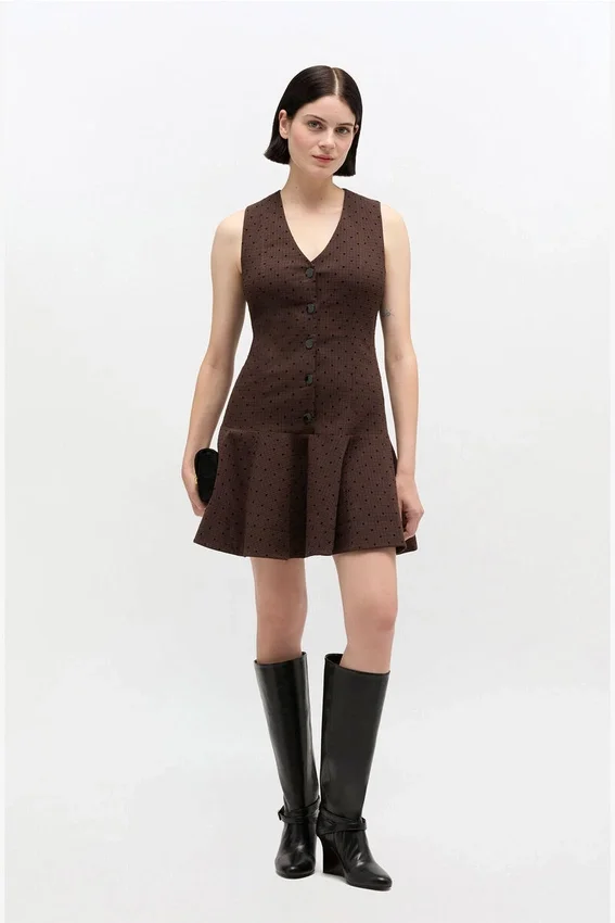 Flock Check Suiting Dress Flock Check Suiting Dress