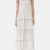 Floral Printed Pleated Georgette Strap Smock Midi Dress