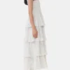 Floral Printed Pleated Georgette Strap Smock Midi Dress