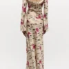 Floral Satin Maxi Dress Floral Satin Maxi Dress