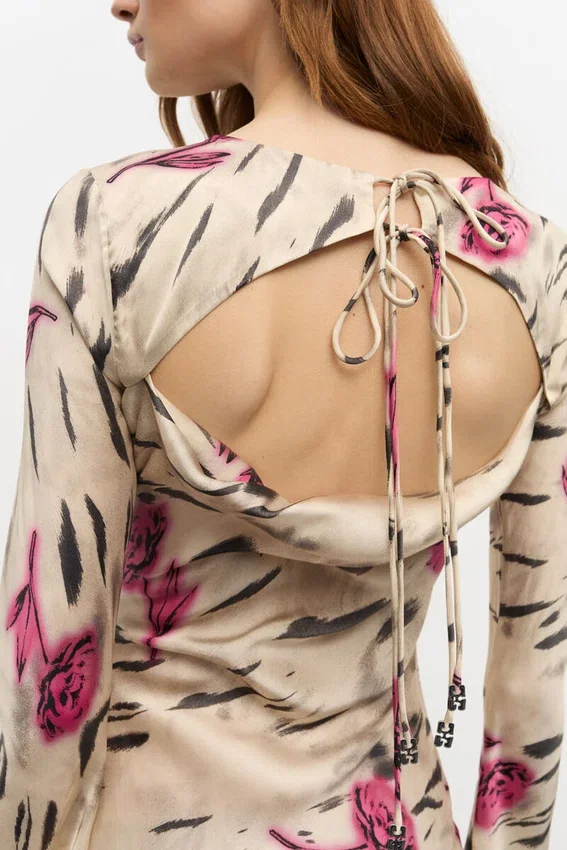 Floral Satin Maxi Dress Floral Satin Maxi Dress