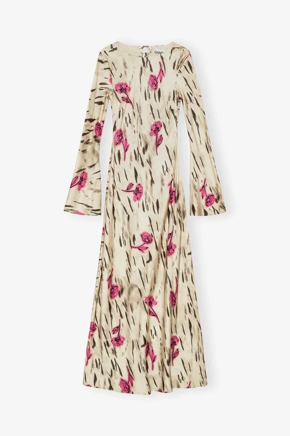 Floral Satin Maxi Dress Floral Satin Maxi Dress
