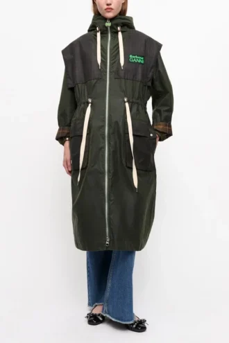 GANNI x Barbour Waxed Parka Jacket