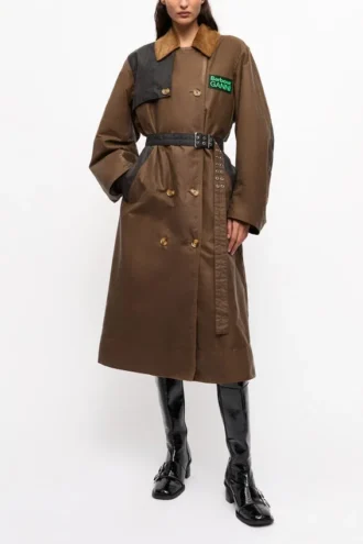 GANNI x Barbour Waxed Trench Coat
