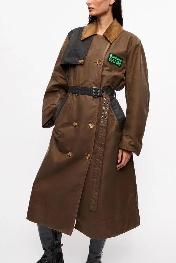 GANNI x Barbour Waxed Trench Coat GANNI x Barbour Waxed Trench Coat