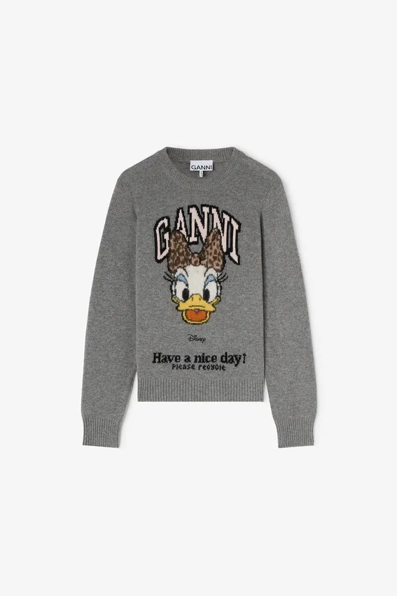 GANNI x Disney Daisy Duck Graphic Wool Sweater GANNI x Disney Daisy Duck Graphic Wool Sweater
