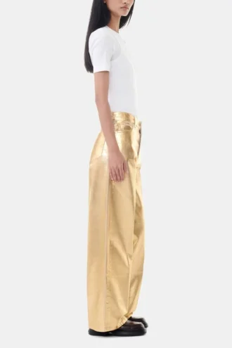 Gold Foil Wide Jeans