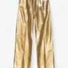 Gold Foil Wide Jeans