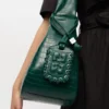Green Croco Medium Hobo Bag