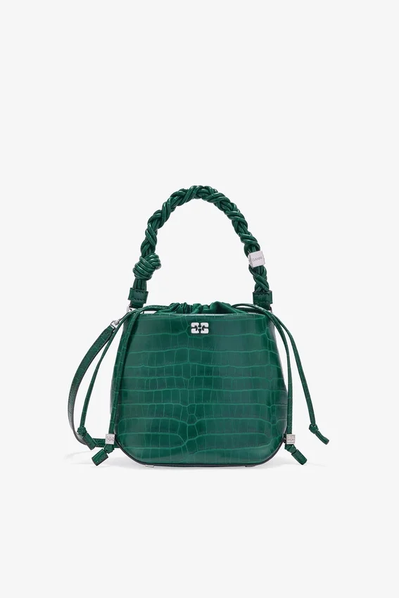 Green Patent Croco Bou Bucket Bag Green Patent Croco Bou Bucket Bag