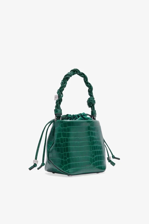 Green Patent Croco Bou Bucket Bag Green Patent Croco Bou Bucket Bag