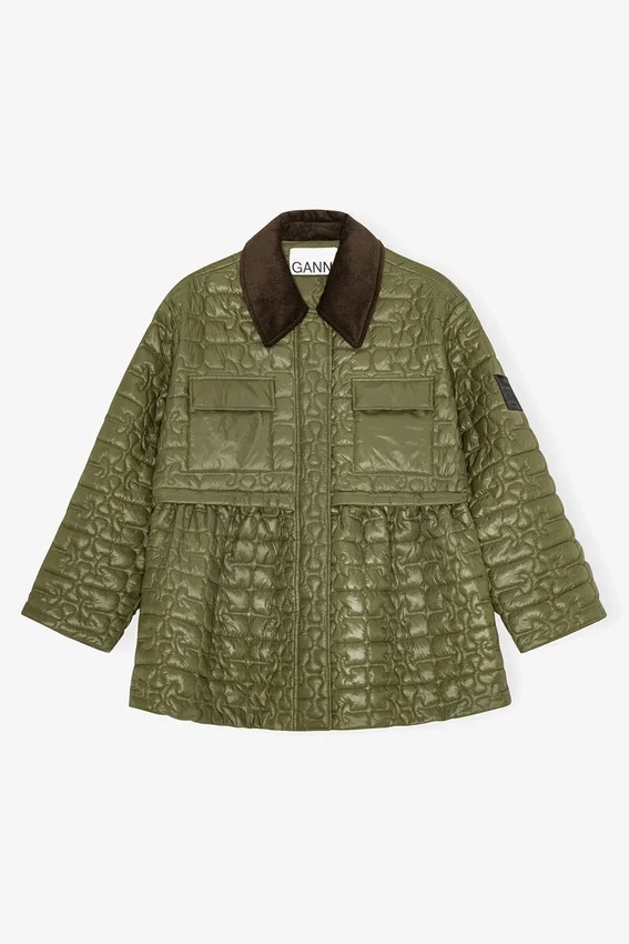 Green Quilt Midi Jacket Green Quilt Midi Jacket