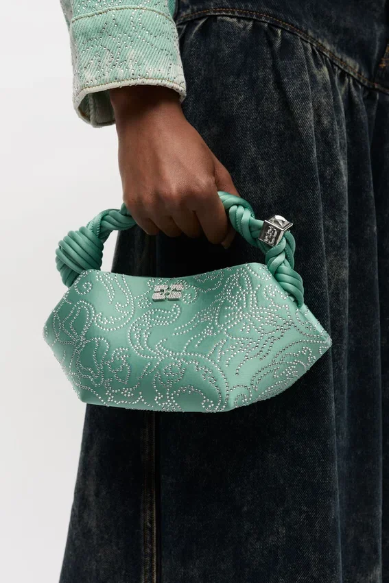 Green Rhinestone Mini Bou Bag Green Rhinestone Mini Bou Bag
