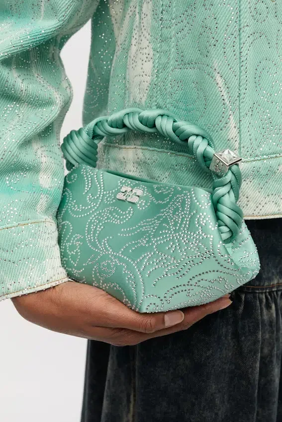 Green Rhinestone Mini Bou Bag Green Rhinestone Mini Bou Bag