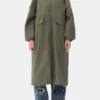 Green Tech Seersucker Oversized Shell Coat Green Tech Seersucker Oversized Shell Coat
